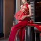 Red sleeveless cheongsam. Bridal Qipao dress. Chinese wedding dress.