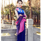 Blue cheongsam dress. Traditional Chinese Qipao dress.