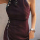 Purple sleeveless cheongsam dress. Modern sleeveless Qipao.