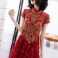 Red cheongsam. Bridal Qipao dress. Wedding dress.