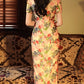 Elegant floral cheongsam. Chinese Qipao dress.