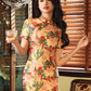 Elegant floral cheongsam. Chinese Qipao dress.