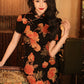 Elegant floral cheongsam. Chinese Qipao dress.