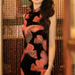 Elegant Chinese vintage cheongsam. Black qipao dress.