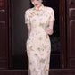 Butterfly short-sleeved cheongsam, bridesmaid dress.