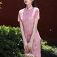 Pink short-sleeved cheongsam. for you.