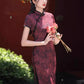 Dark red cheongsam. Short sleeve cheongsam. for you.