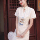 White cheongsam. Short sleeve cheongsam. White skirt. for you.