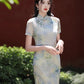 Green cheongsam. Short sleeve cheongsam. Chinese Qipao.for you.