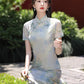 Green cheongsam. Short sleeve cheongsam. Chinese Qipao.for you.