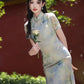 Green cheongsam. Short sleeve cheongsam. Chinese Qipao.for you.