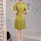 Green cheongsam. Short sleeve cheongsam. Green skirt. for you.