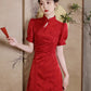 Red cheongsam. Short sleeve cheongsam. Chinese style red skirt. for you.