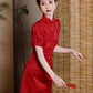 Red cheongsam. Short sleeve cheongsam. Chinese style red skirt. for you.