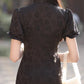 Black cheongsam. Short sleeve cheongsam. Chinese style black skirt. for you.