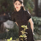 Black cheongsam. Short sleeve cheongsam. Chinese style black skirt. for you.