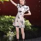 Cheongsam ink painting. Short sleeve cheongsam. Short skirt.