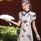 Cheongsam ink painting. Short sleeve cheongsam. Short skirt.