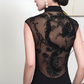 Black openback cheongsam dress.