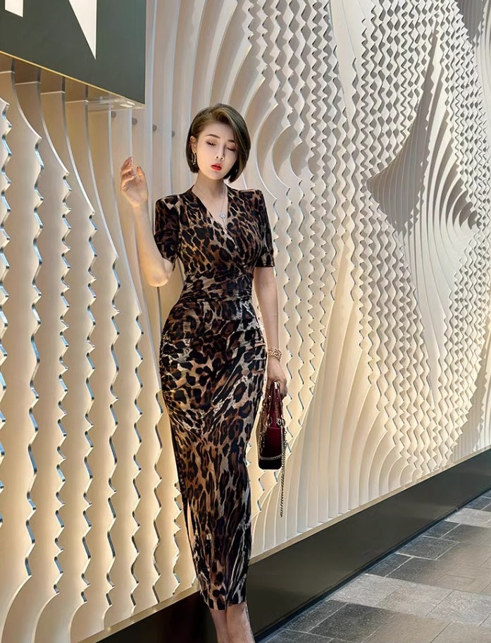 Stylish sexy leopard print dress.