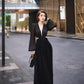 Black evening dress. Long sleeve dress.Short skirt.Evening gown. shining dress. Evening wear.Fashion prom dress.