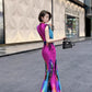 Colorful evening dress. sleeveless  dress.Evening gown. Evening wear.Fashion prom dress.