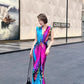 Colorful evening dress. sleeveless  dress.Evening gown. Evening wear.Fashion prom dress.