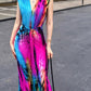 Colorful evening dress. sleeveless  dress.Evening gown. Evening wear.Fashion prom dress.