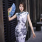 White floral cheongsam. Ball gown. Chinese dress.