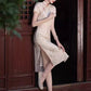 Light pink cheongsam. Short sleeve cheongsam. for you.