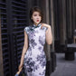 White floral cheongsam. Ball gown. Chinese dress.