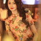 Elegant floral cheongsam. Chinese Qipao dress.