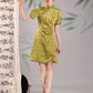 Green cheongsam. Short sleeve cheongsam. Green skirt. for you.