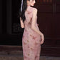 Pink butterfly cheongsam. Short sleeve cheongsam. for you.