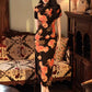 Elegant floral cheongsam. Chinese Qipao dress.