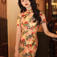 Elegant floral cheongsam. Chinese Qipao dress.