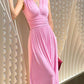 Retro elegant pink sleeveless gown. ball gown.