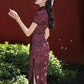 Dark red cheongsam. Short sleeve cheongsam. for you.