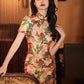 Elegant floral cheongsam. Chinese Qipao dress.