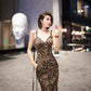 evening dress. evening gown. leopard dress. evening wear.fashion.prom dress.