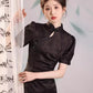 Black cheongsam. Short sleeve cheongsam. Chinese style black skirt. for you.