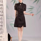 Black cheongsam. Short sleeve cheongsam. Chinese style black skirt. for you.