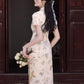 Butterfly short-sleeved cheongsam, bridesmaid dress.