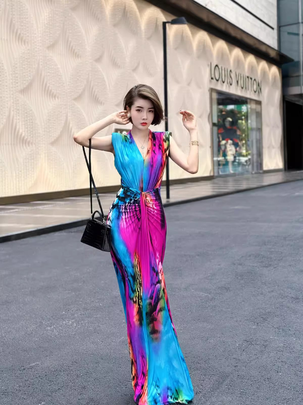 Colorful evening dress. sleeveless  dress.Evening gown. Evening wear.Fashion prom dress.