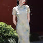 Green cheongsam. Short sleeve cheongsam. Chinese Qipao.for you.