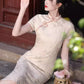 Light pink cheongsam. Short sleeve cheongsam. for you.