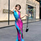 Colorful evening dress. sleeveless  dress.Evening gown. Evening wear.Fashion prom dress.