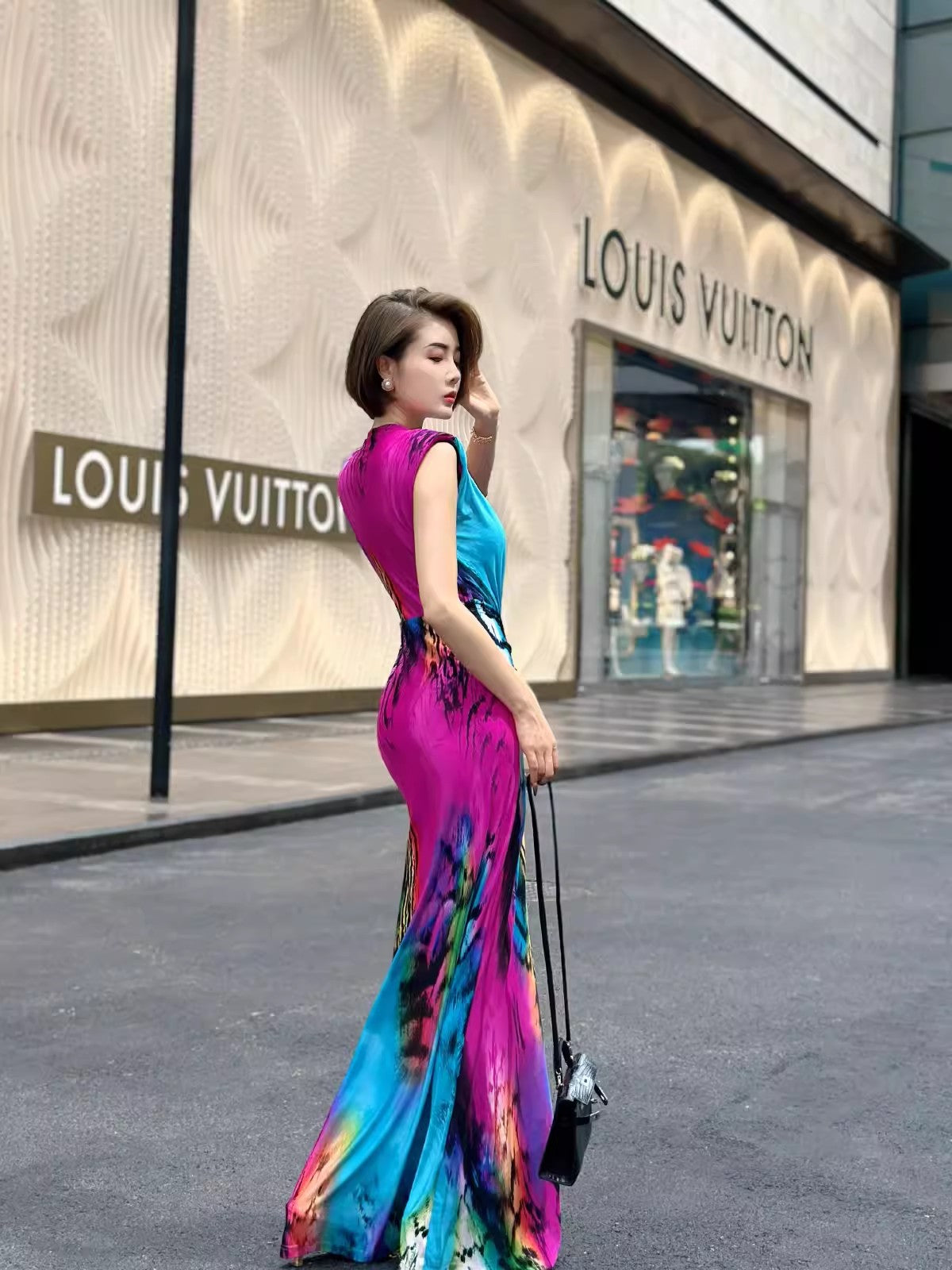 Colorful evening dress. sleeveless  dress.Evening gown. Evening wear.Fashion prom dress.