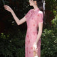 Pink short-sleeved cheongsam. for you.