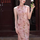 Pink butterfly cheongsam. Short sleeve cheongsam. for you.